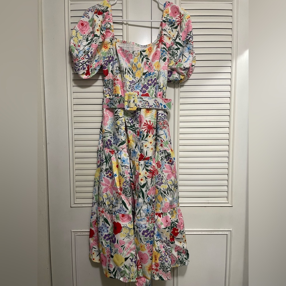 Floral midi dress, size M